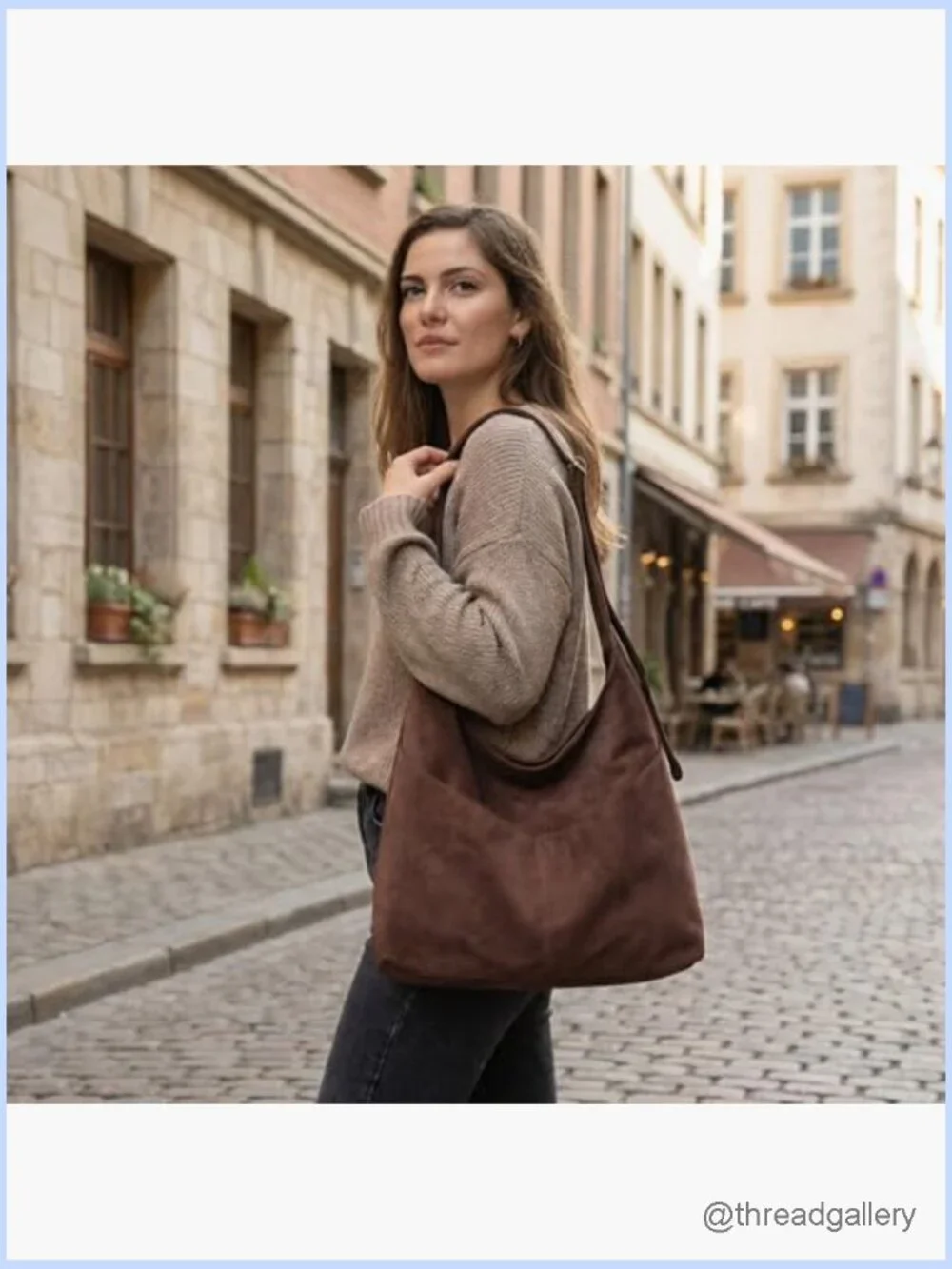 Large Slouchy Hobo Shoulder Crossbody Tote Vegan Leather Work Travel Bag